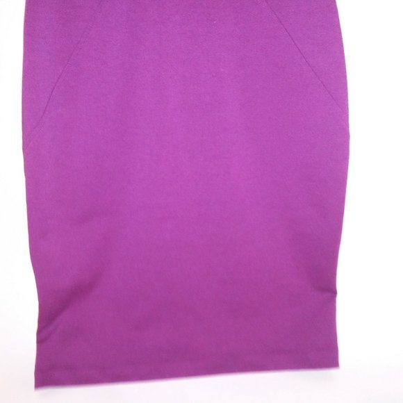 Ivank Trump Pencil Dress Size 4 Solid Purple Sleeveless Gold Hardware Criss Cros - Picture 9 of 12